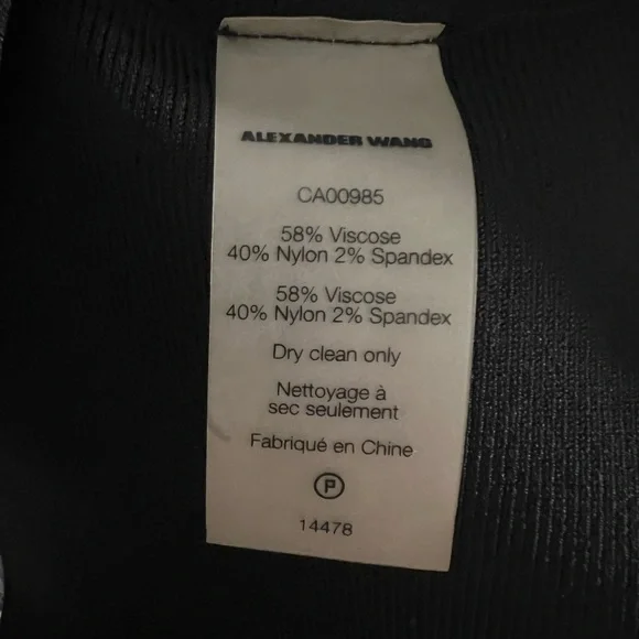 Alexander Wang Black Asymmetric Cutout Cropped Top Size Small